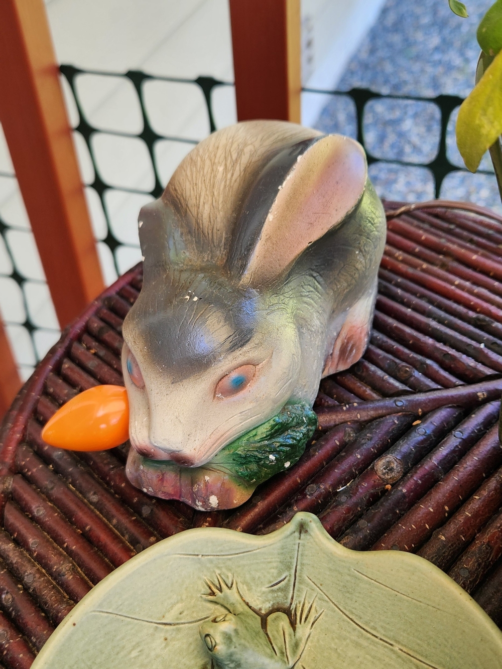Antique Decorative Resin light up Bunny Figurine in Multicolor